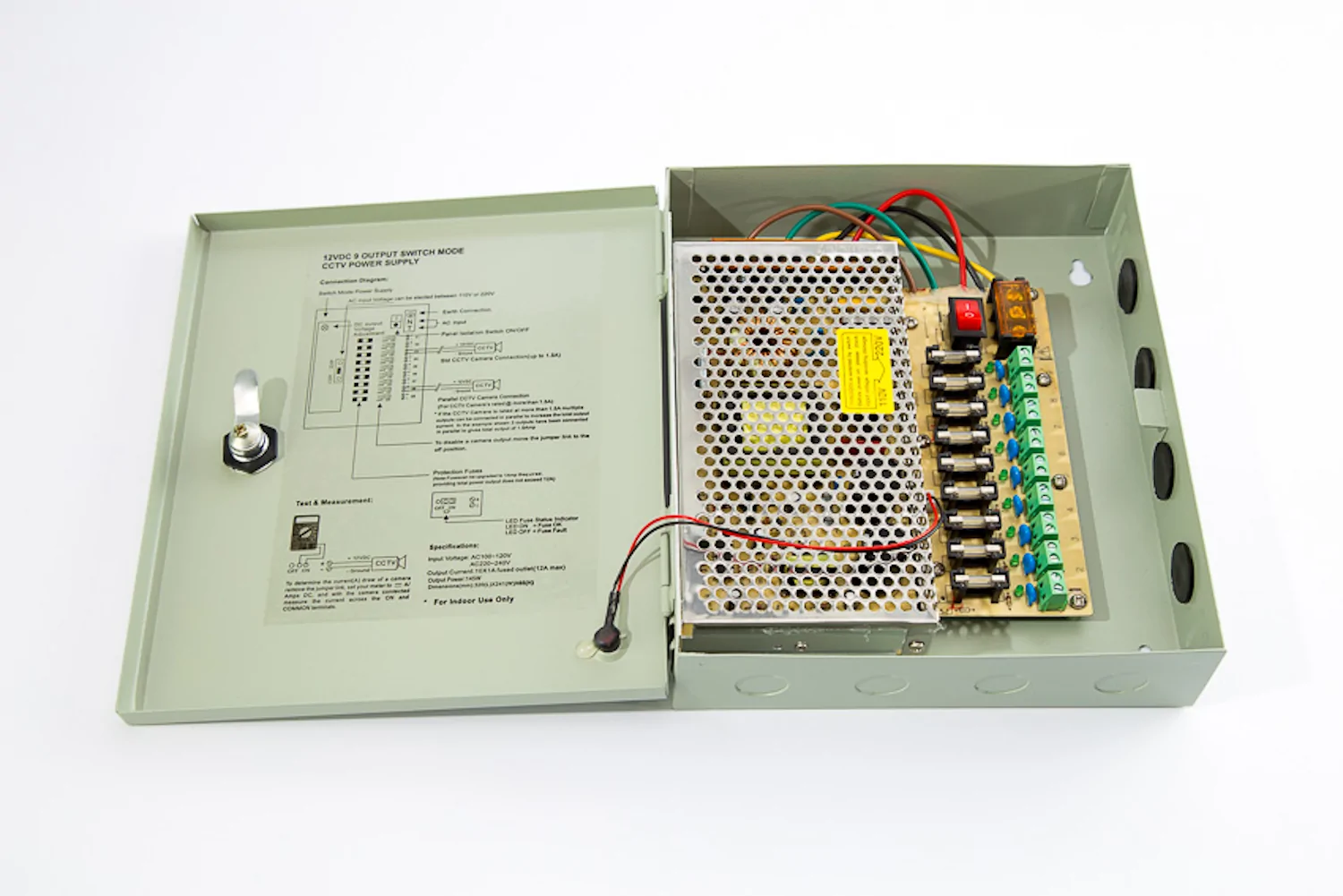 Fuentes de poder switching DC 12v para Cámaras seguridad SSTT - 12v15a9ch