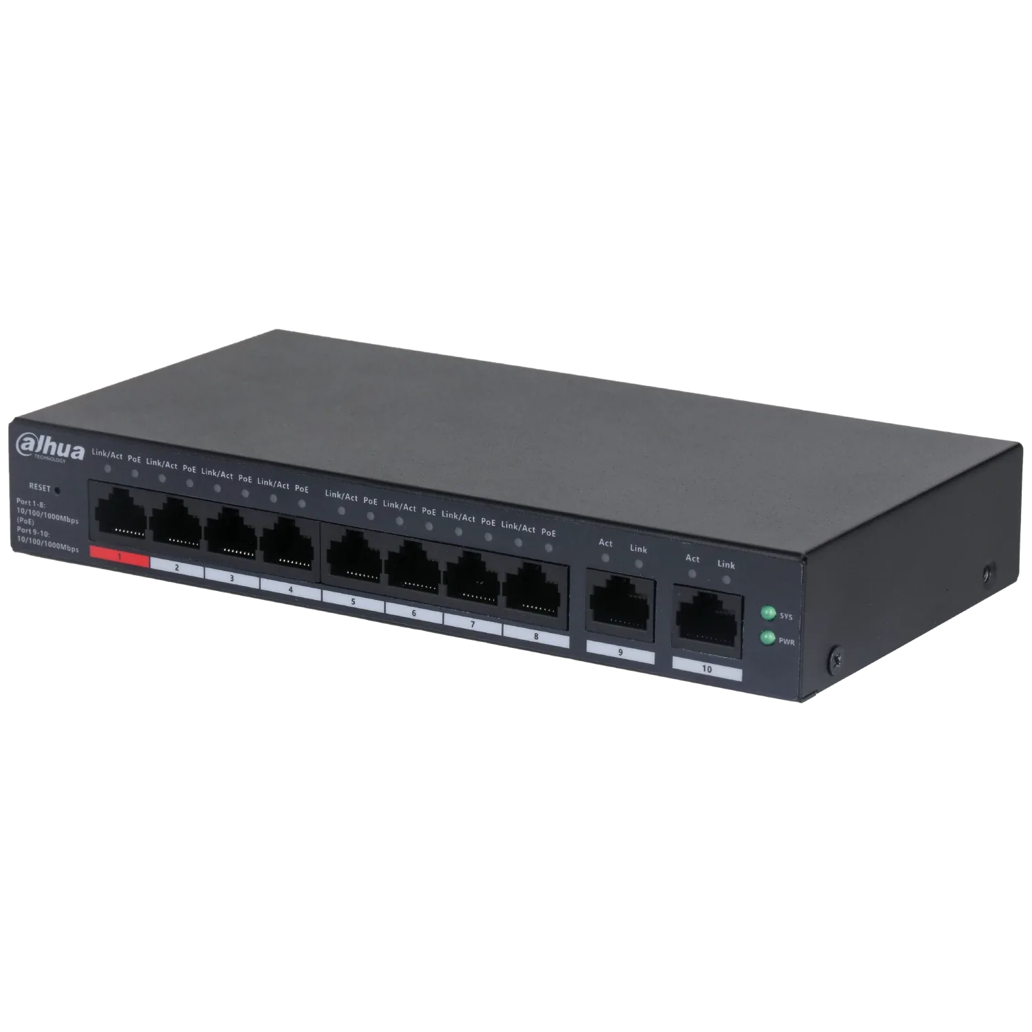 Switch POE Dahua para CCTV Red SSTT - CS4010-8GT-110-V2