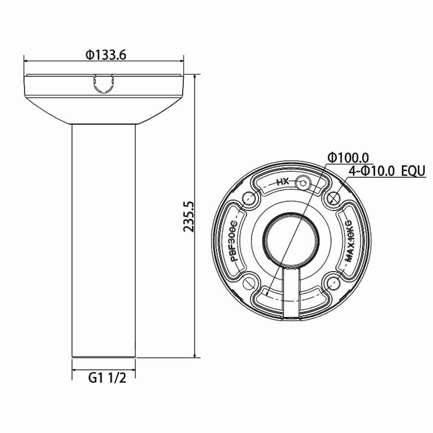 Soportes para camaras de seguridad PTZ CCTV - PFB300C