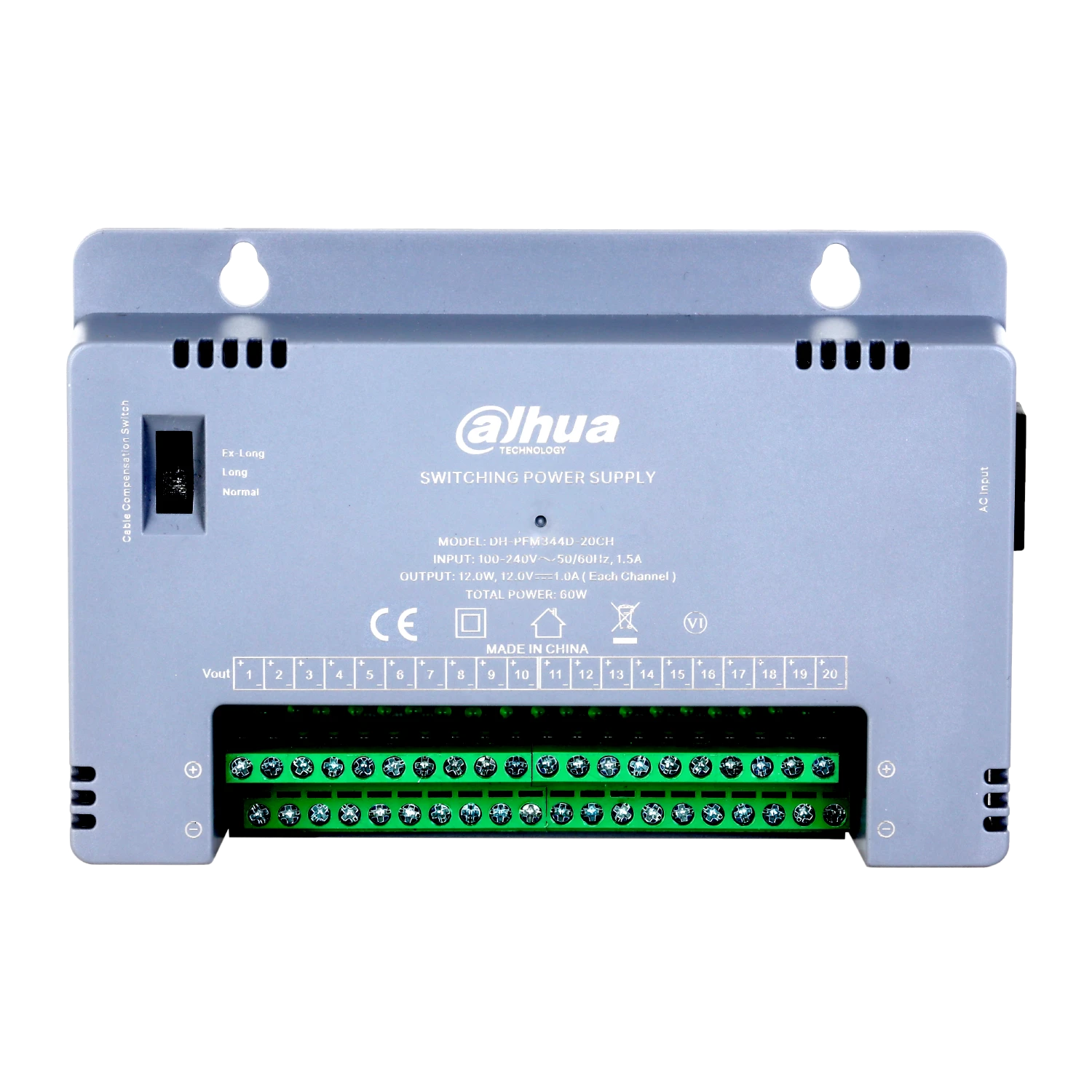 Fuentes de poder switching DC 12v para Cámaras seguridad SSTT - PFM344D-20CH-EN