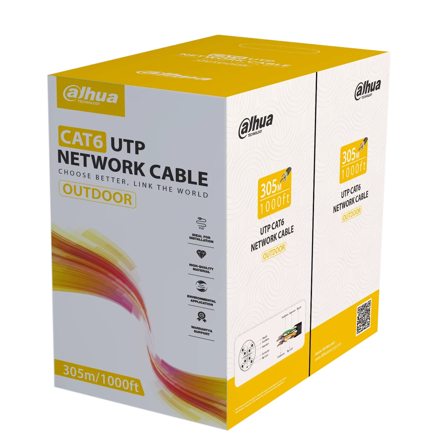 Dahua Cable UTP y FTP para cámaras de seguridad SSTT - PFM920-6UN