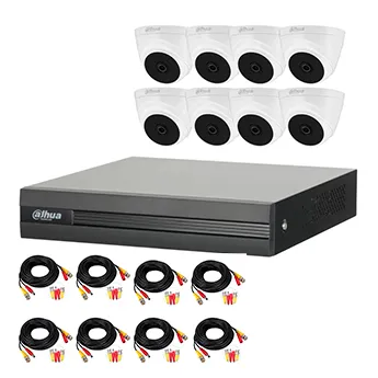 Dahua kit de autoinstalación para Cámaras seguridad HDCVI SSTT - KIT-XVR1B08-8xT1A21N-0360B - Imagen referencial